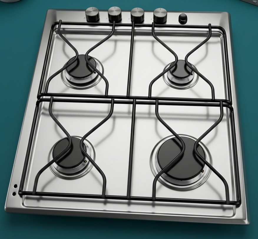 Built-In 4-Burner Stainless Steel Gas Hob (60cm Cooktop)